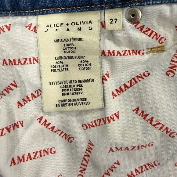 Alice + Olivia / Women’s Blue Denim Jeans / Amazing Boyfriend jean Size 27 - Picture 12 of 14